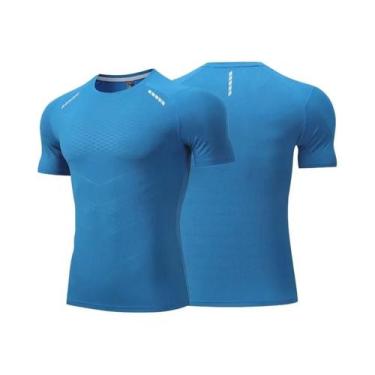 Imagem de Camiseta Masculina De Seda Fria Para Corrida, Manga Curta, Secagem Ráp