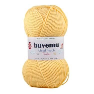 Imagem de Cloud Touch Baby – Fio macio anti-bolinhas DK Weight para roupas de bebê, cobertores e crochê e tricô Amigurumi, 90% acrílico, 10% viscose derivado de bambu, 100 g / 260 jardas (amarelo claro, 1