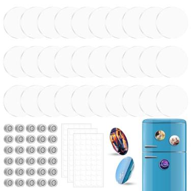 Imagem de Ovveroche 30 ímãs de sublimação em branco 5 x 5 cm rotativos de acrílico sublimação ímãs de geladeira em branco para decoração de cozinha DIY