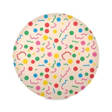 Imagem de Wassud Jogo americano com linhas de bolinhas coloridas para cozinha e jantar, tapetes laváveis e resistentes ao calor, decoração de mesa 39 cm