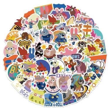 Imagem de 50 adesivos Zootopia à prova d'água, destacáveis e bonitos, adequados para colar em garrafas de água, telefones, laptops, guitarras, carros, motocicletas, copos, pianos, skate e malas.