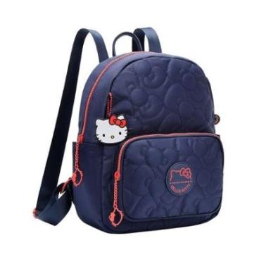 Imagem de Mochila Feminina Hello Kitty detalhes Laços e Chaveiro Exclusivo-Feminino