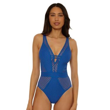 Imagem de Becca Maiô feminino de cor padrão, decote profundo, crochê, maiôs, Lápis, P