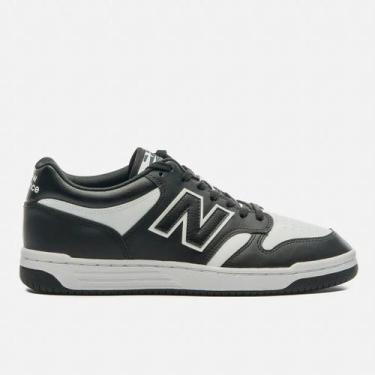 Imagem de Tênis New Balance Unissex 480 Low, 42BR, Preto, Branco
