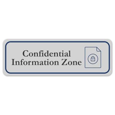 Imagem de Placa de parede ou porta de zona de informações confidenciais Standard Plus | Instruções de sala de escritório - Grande