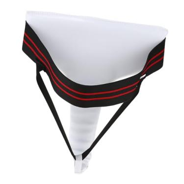 Imagem de Cosiki Protetor de Virilha Feminino Taekwondo Protetor Ergonômico Durável para Boxe Karate Sanda, Material EVA + PU, Branco, Opções de Tamanho S-XL para Entusiastas de Treinamento (S)