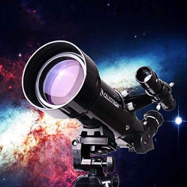 Imagem de pcagfaajmh Telescópio refrator portátil totalmente revestido de vidro óptico, telescópio ideal para iniciantes, comprimento focal de 400 mm, revestimento de superfície total