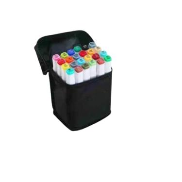 Imagem de Kit de Canetas Marcador Permanente Ponta Dupla – 24 Cores Vibrantes à Prova d’Água