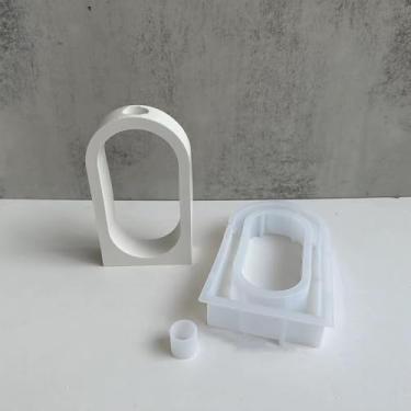 Imagem de Molde de silicone para vaso quadrado criativo feito à mão molde de cimento de gesso engraçado estilo nórdico tubo de teste de arco circular (estilo 2)
