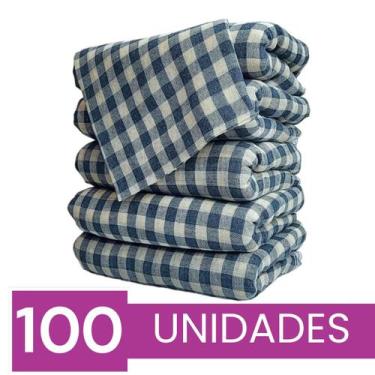 Imagem de Kit Pano De Chão Grande Xadrez Tamanho 75x45 Saco Duplo Para Limpeza G