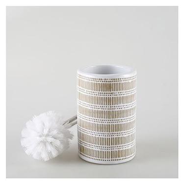 Imagem de Escova de vaso sanitário de cerâmica para casa de banho moderna cabo longo escova de vaso sanitário limpa conjunto de escovas de vaso sanitário esfregão de vaso sanitário