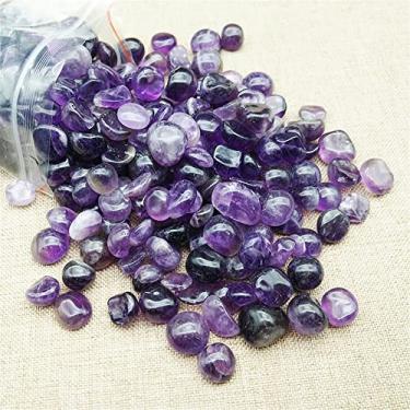 Imagem de Decoração de casa 100 g pedra ametista natural ametista cascalho pedra cristal quartzo pedra polida amostra tanque de peixes decoração jardim pedras