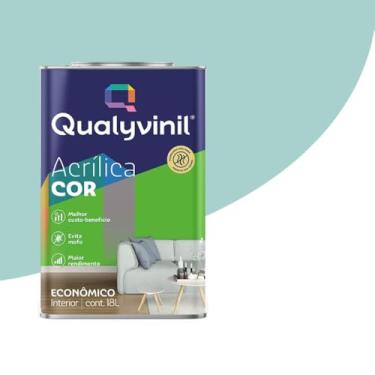 Imagem de Qualyvinil - Tinta Acrílica para Parede Econômica 18L Antimofo Secagem Rápida Rende Muito (Azul Sereno)