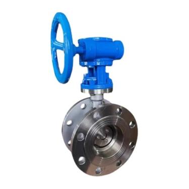 Imagem de SS304 Válvula Borboleta Flange PN16 de Aço Inoxidável, Vedação de Aço para Aço (DN80)