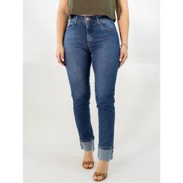 Imagem de Calça Jeans Feminina Skinny Alta Barra Alongada Dobrada Anticorpus-Feminino