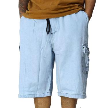 Imagem de Bermuda Jeans Trip Side Azul Delavê Bordado B031-Masculino
