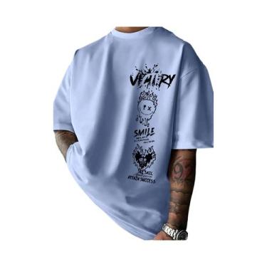 Imagem de Camiseta Masculina De Algodão Com Estampa De Grafite, Casual, Confortá