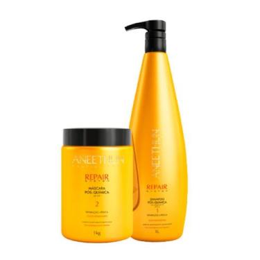 Imagem de Kit Tratamento Repair Shampoo e Mascara Aneethun Litro