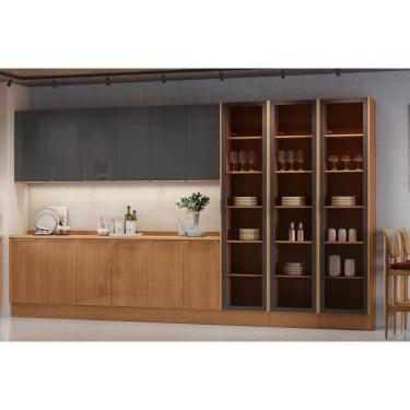 Imagem de Cozinha Modulada Kappesberg 12 Peças Vibra C12P31 Canela/Grafite Lacca