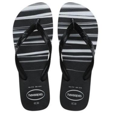 Imagem de Chinelo Havaianas Top Basic, Preto, Preto, Branco, 43/44