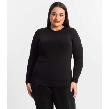 Imagem de Blusa Térmica Feminina Plus Size Secret Glam Preto, Plus G2, Preto