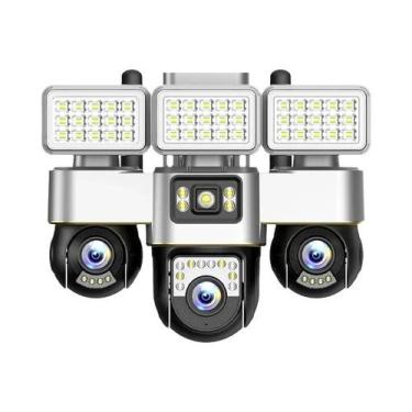 Imagem de Câmera IP Wi-Fi Com Lente Tripla 15MP, Visão Noturna, Controle Por Apl