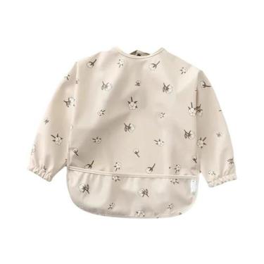 Imagem de Babador Impermeável De Manga Longa Para Crianças Com Bolso, Avental De