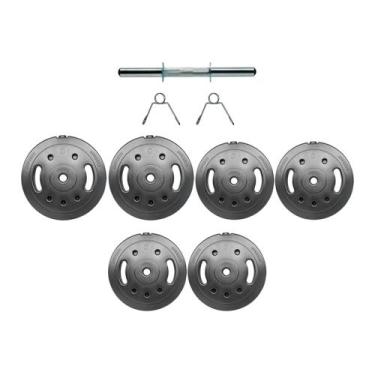 Imagem de KIT BARRA 40cm 12kg ANILHA KENKORP TREINE EM CASA