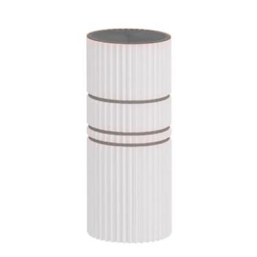 Imagem de Mesa de canto de cilindro de papelão cinza dobrável - mesa de cabeceira de papel moderna para quarto e escritório, suportes de pedestal de exibição elegantes (27 x 90 cm)