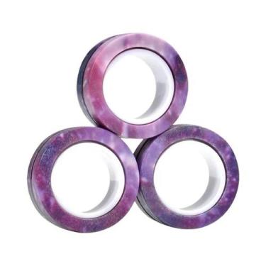 Imagem de Conjunto De Anéis Magnéticos Coloridos Fidget Spinner Para Adultos 3 P