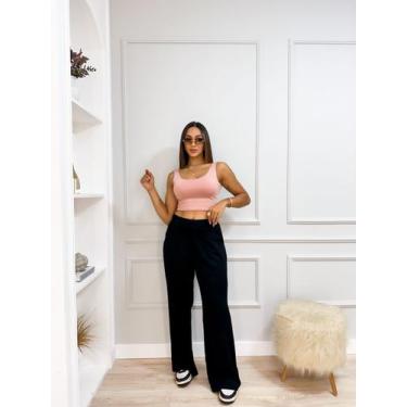 Imagem de Top Cropped Regata Liso Básico Suplex Forro Duplo Cor:NudeTamanho:M - 