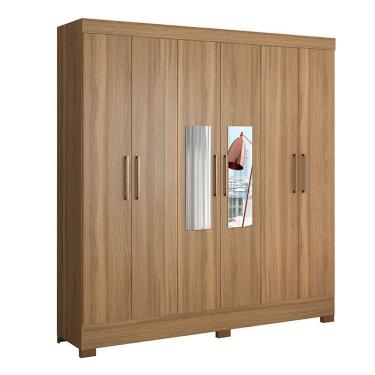 Imagem de Guarda Roupa 6 Portas Com Pés E Espelho Prático