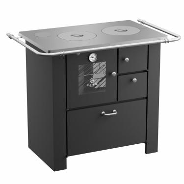 Imagem de Fogão A Lenha Master Preto Chapa De Alumínio N°01 Esq