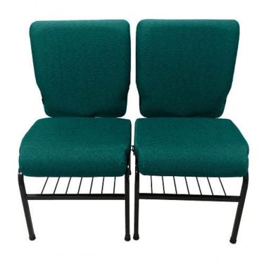 Imagem de 02 Cadeiras Para Igrejas C/ Porta Biblía E Porta Cálice Verde