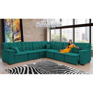 Imagem de Sofá Magno 3.77x3.32m De Canto, Retrátil E Reclinável - Verde