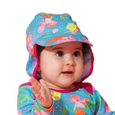 Imagem de Boné Praia Bebê Proteção UV Sereias Azul Everly-Feminino