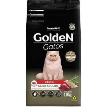 Imagem de Ração Seca Golden para gatos adultos sabor carne, pacote de 1kg. - Pre