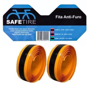 Imagem de Par Fita Anti Furo Pneu Safetire Laranja Para Bicicleta Bike Speed Aro
