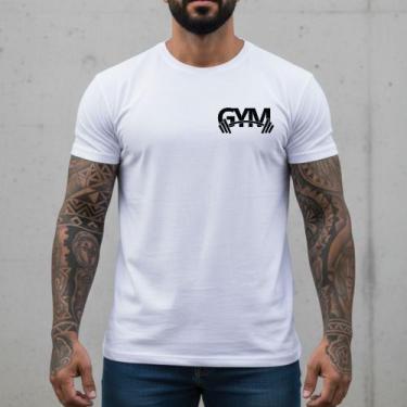 Imagem de Camiseta Masculina Customizada Malha Premium Algodão Penteado Branca C