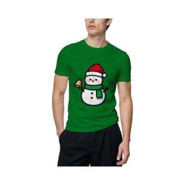 Imagem de Camiseta Casual Masculina De Verão Com Estampa De Boneco De Neve, Moda