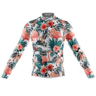 Imagem de Camisa Ciclismo Flamingo Floral Manga Longa Full Ziper Mtb - Decole, B