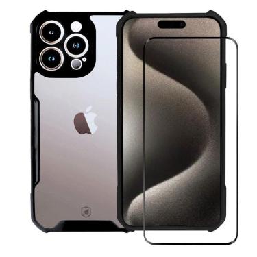 Imagem de Kit Capa Dual Shock X E Pelicula Ultra Glass Para Iphone 15 Pro - Gshield