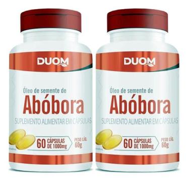 Imagem de Óleo de Semente de Abóbora 60cps 1000mg Duom  Kit 2 Frascos