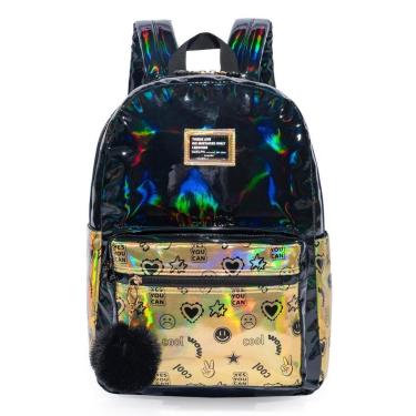 Imagem de Mochila Casual Espaçosa Reforçada Holográfica Escola-Feminino