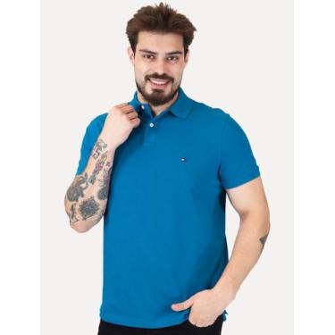 Imagem de Polo Tommy Hilfiger Masculina Regular Piquet 1985 Vibrant Azul Royal T