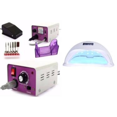 Imagem de Lixadeira Unhas 30000rpm MM+Cabine Sun5 48w Led Uv Bivolt - Nail Maste