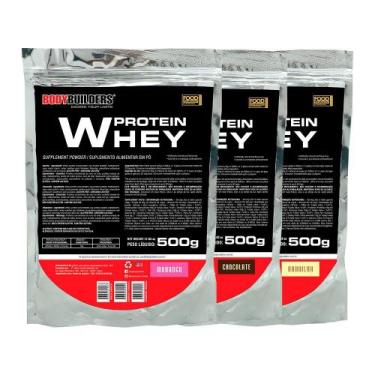 Imagem de Kit 3x Whey Protein 500g - Bodybuilders, Baunilha, Chocolate e Morango