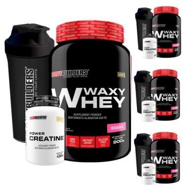 Imagem de KIT 4x Whey Protein Waxy Whey 900g + 4x POWER Creatina 100g + 4x Coque