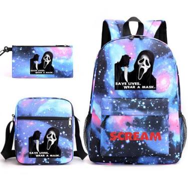 Imagem de Conjunto de mochilas Ghostfaces Cartoon Kids School 3 unidades de anim