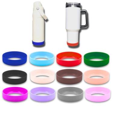 Imagem de Protetor Garrafa Térmica Pequeno Acessórios Base De Silicone, Azul Esc